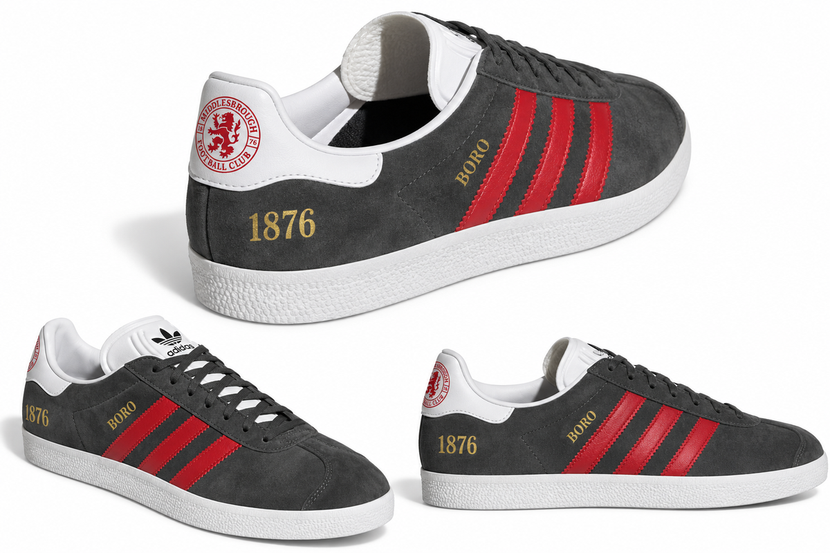 Custom Middlesbrough fc adidas gazelle